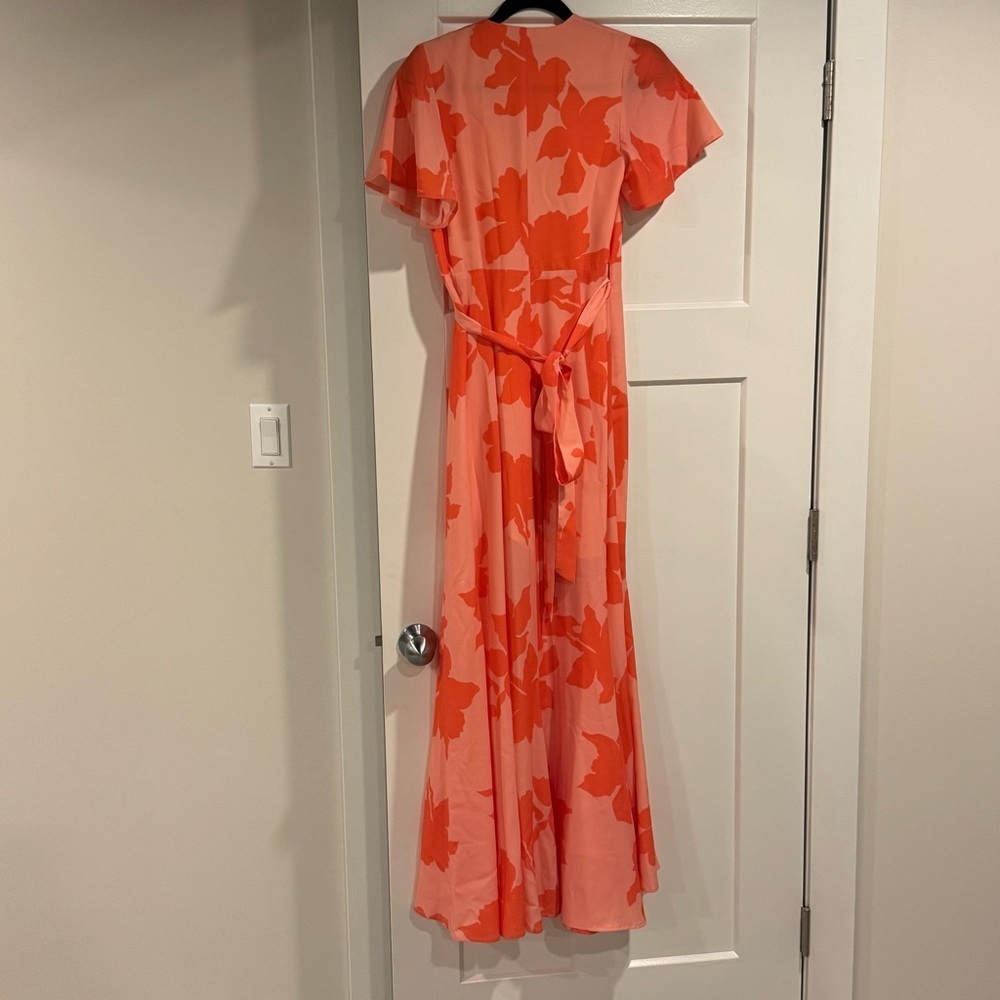 Anthropologie Hutch Pink Floral Reva Wrap Maxi Dress size XS Like New - Picture 9 of 16